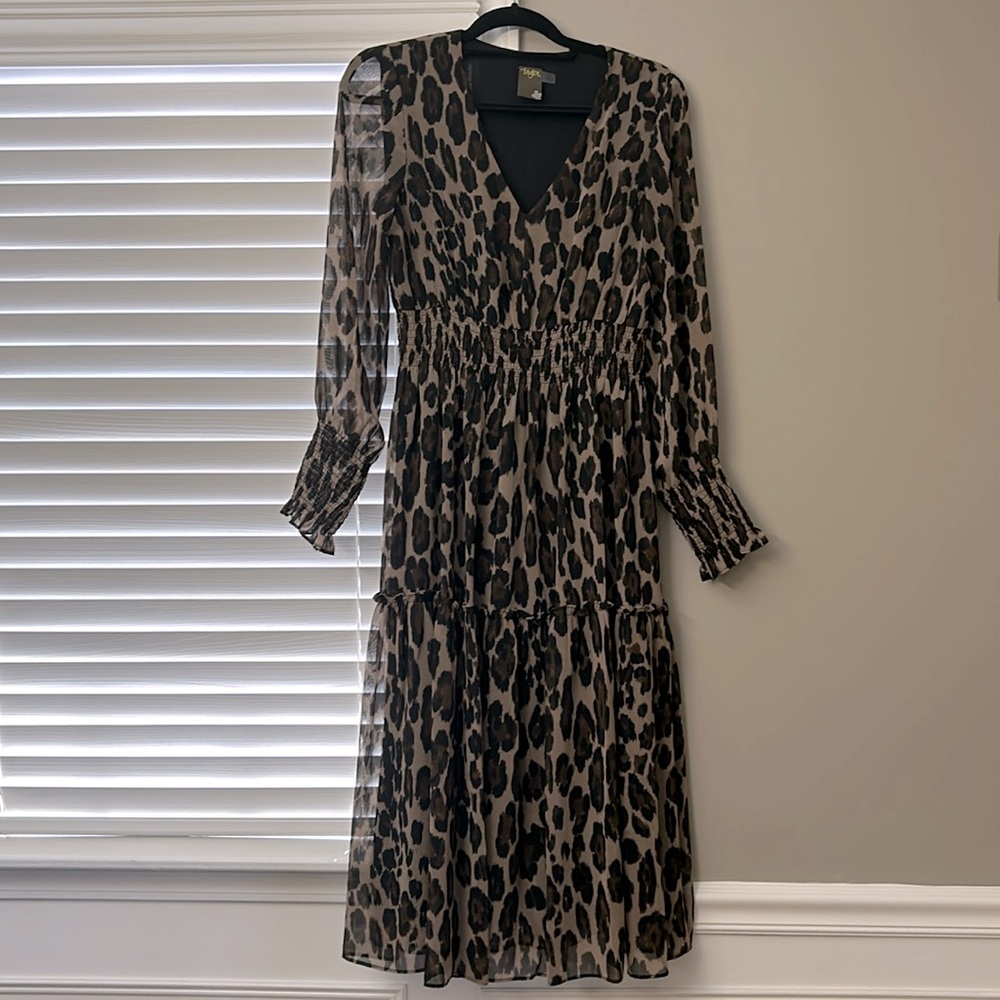 Taylor Dresses Leopard Print Midi Dress - Picture 3 of 7